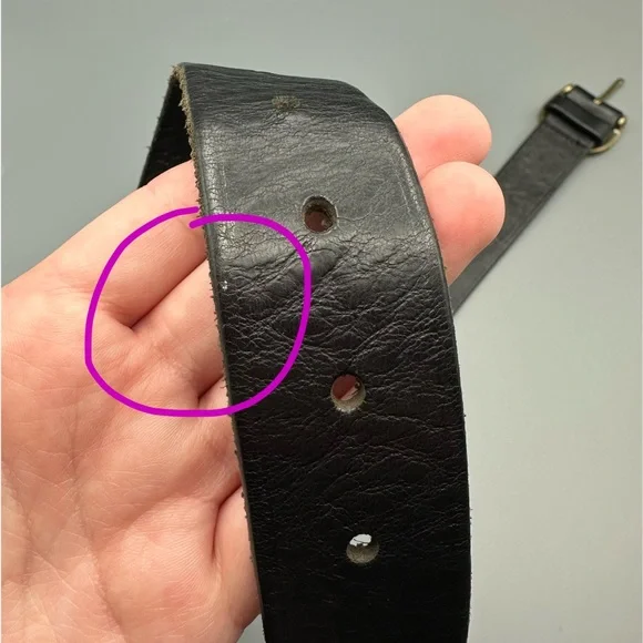 Madewell Belt Women’s XS Black Brass Buckle 26-32” Genuine Italian Leather - Picture 10 of 12